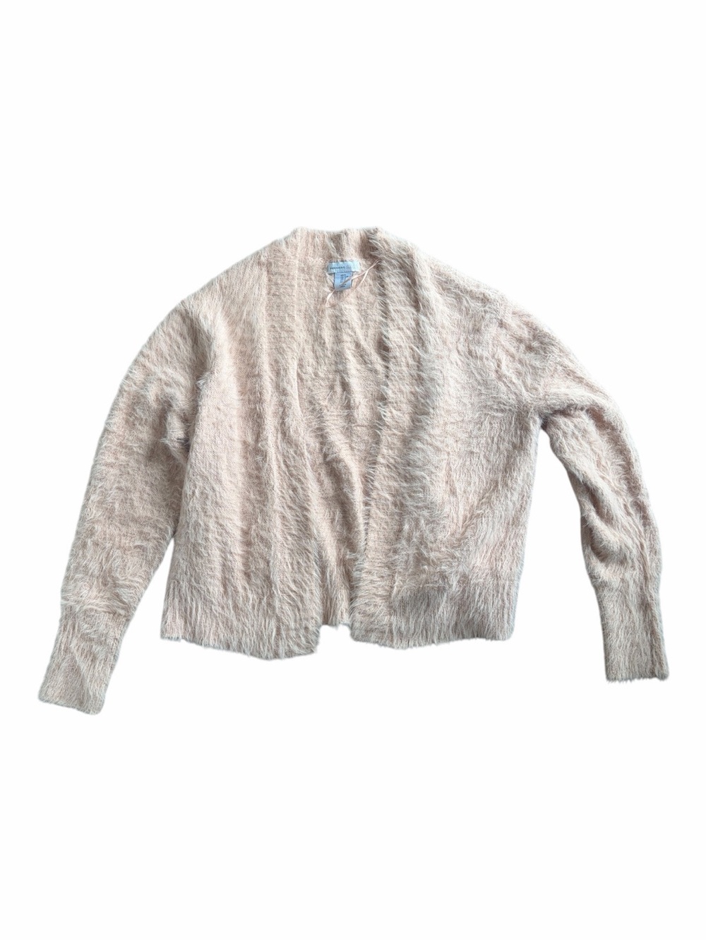 Shrinking Violet Women’s Fuzzy Open-Front Cardigan Size Small Light Pink